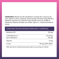 Ingredienti e tenori medi Berberina Extra+: 500 mg di Berberina, Silimarina, Piperina e Cromo per compressa - ScegliNatura